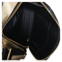 Prada Gold Saffiano Travel Small Brique Crossbody Bag Handbag 9