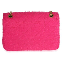 Saint Laurent Magenta Boucle Tweed Patchwork Monogram Medium Jamie Baguette Handbag 4