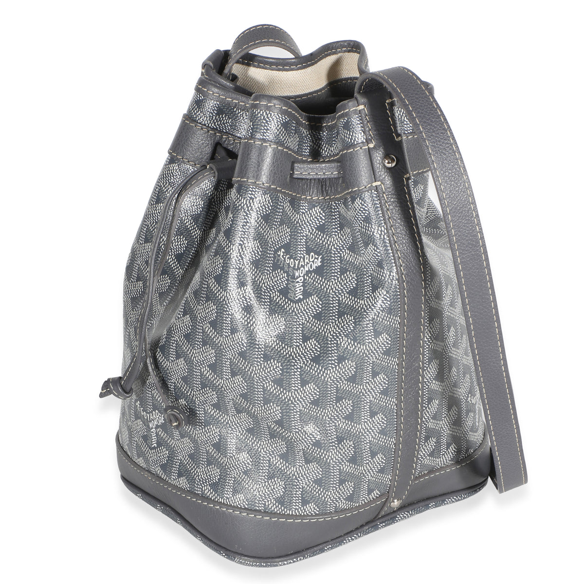 Goyard Grey ine Canvas Petit Flot Bucket Bag Handbag 2