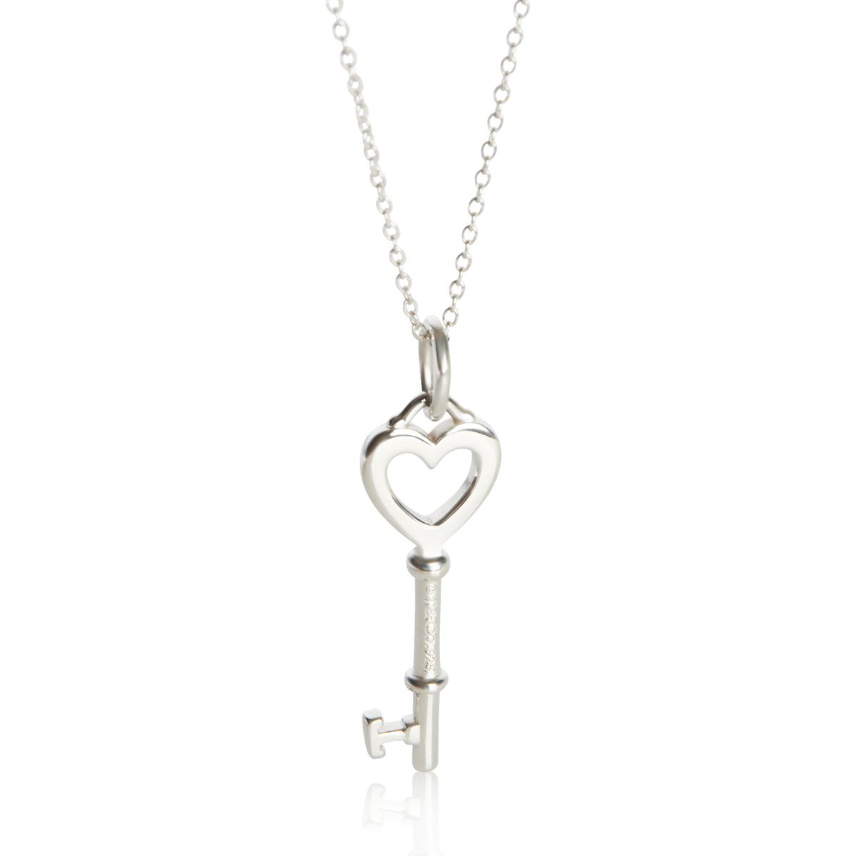 Tiffany & Co. Sterling Silver Heart Key Pendant fv