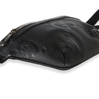 Gucci Black Piuma Calfskin Jumbo GG Embossed Small Belt Bag Handbag 7