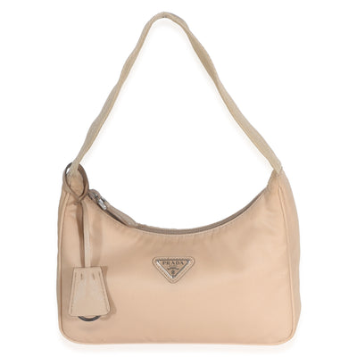 Prada Desert Beige Nylon Tessuto Re Edition 2000 Mini Hobo Handbag id