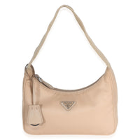 Prada Desert Beige Nylon Tessuto Re Edition 2000 Mini Hobo Handbag id