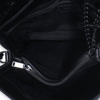 Saint Laurent Black Calfskin Y Quilted Monogram Medium Loulou Chain Satchel Handbag 9