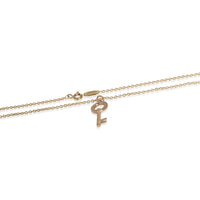 Tiffany & Co. Yellow Gold Diamond Mini Modern Open Round Key Pendant 2