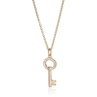 Tiffany & Co. Yellow Gold Diamond Mini Modern Open Round Key Pendant fv