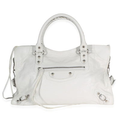 Balenciaga Optic White Agneau Arena Medium Le City Bag Handbag id