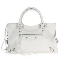 Balenciaga Optic White Agneau Arena Medium Le City Bag Handbag id