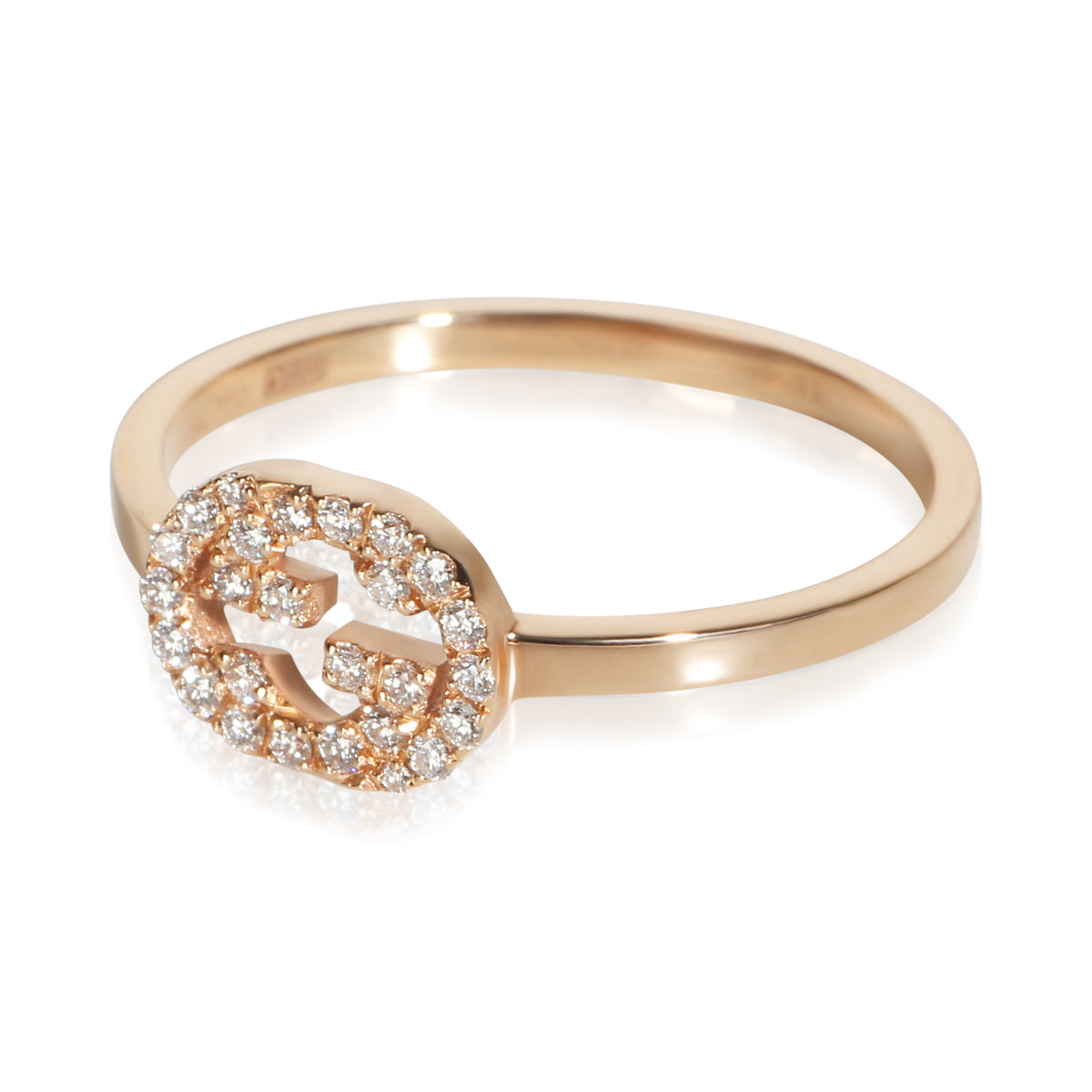 Gucci Rose Gold Diamond Interlocking G Ring 2