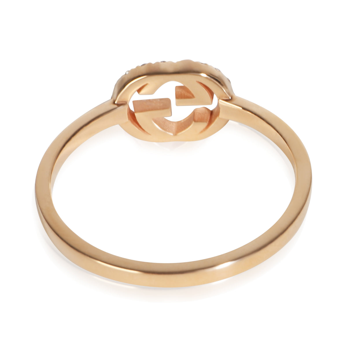Gucci Rose Gold Diamond Interlocking G Ring 3