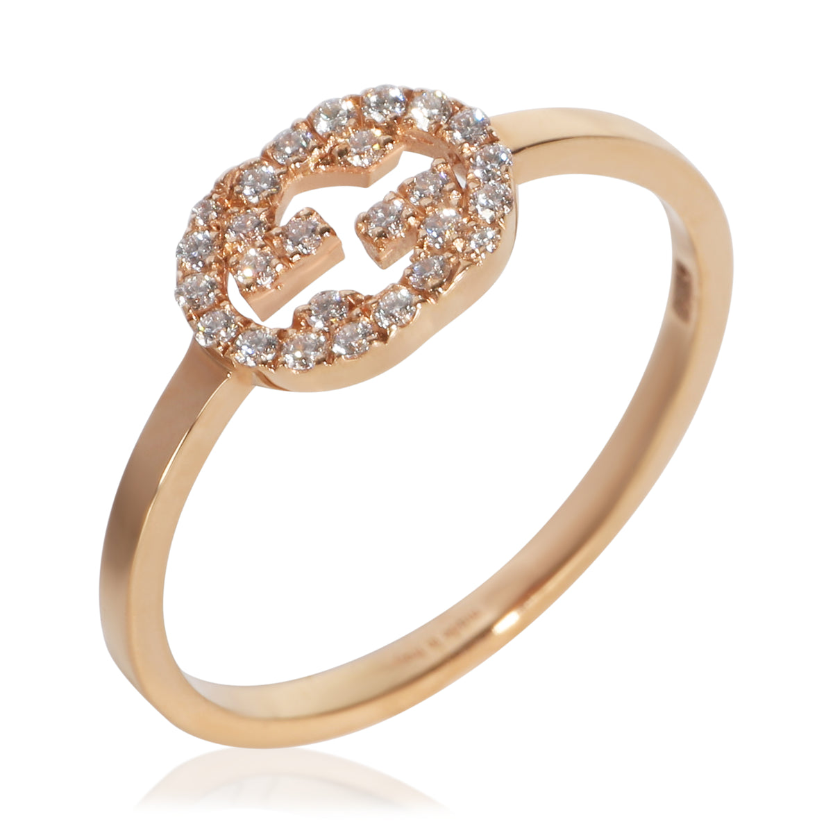 Gucci Rose Gold Diamond Interlocking G Ring 4