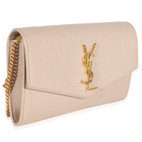 Saint Laurent Dark Beige Grain De Poudre Uptown Chain Wallet Handbag 3