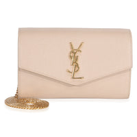 Saint Laurent Dark Beige Grain De Poudre Uptown Chain Wallet Handbag id