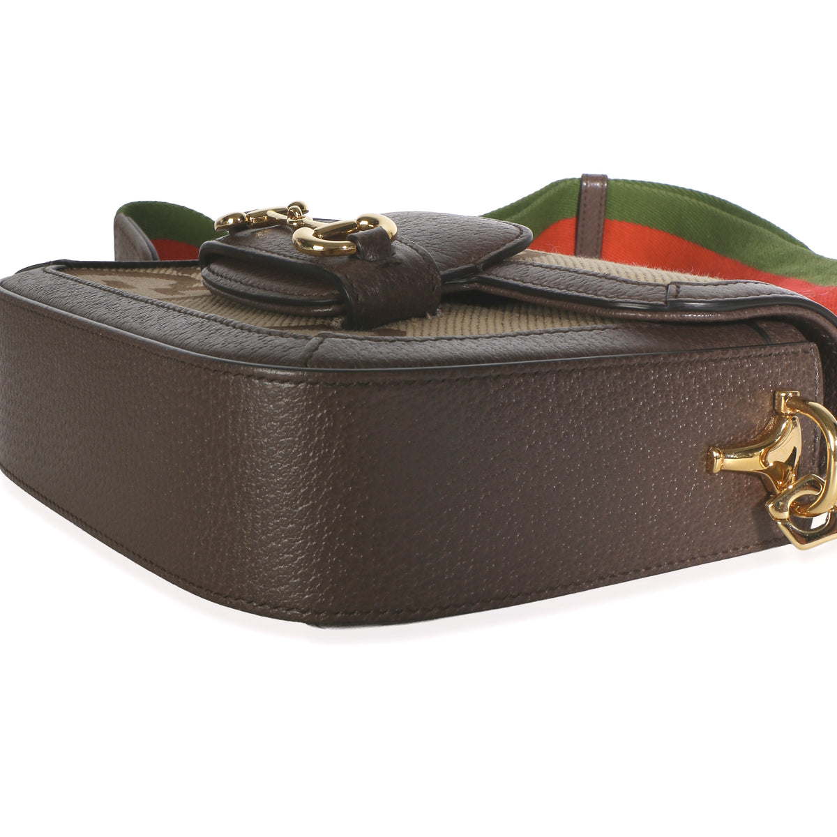 Gucci Camel Monogram Jumbo GG Cafskin Web Small Horsebit 1955 Shoulder Bag Handbag 10