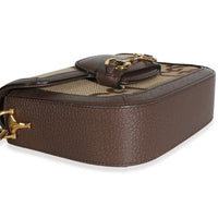 Gucci Camel Monogram Jumbo GG Cafskin Web Small Horsebit 1955 Shoulder Bag Handbag 9