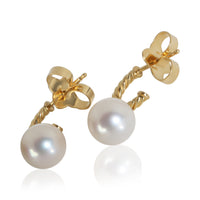 David Yurman Yellow Gold Pearl and Diamond Solari Earrings 6