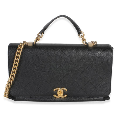 Chanel Black Quilted Caviar Medium Chic Affinity Top Handle Bag Handbag id