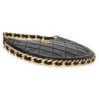 Chanel Black Shiny Quilted Lambskin Mini CC Chain Around Hobo Handbag 7