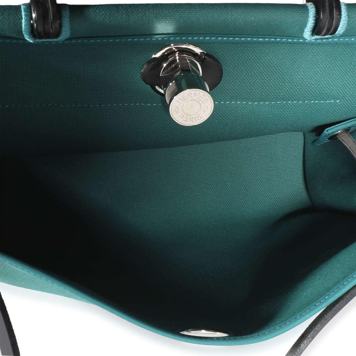 Hermès Noir Vache Hunter Malachite Toile Canvas Herbag Zip 31 Handbag 9