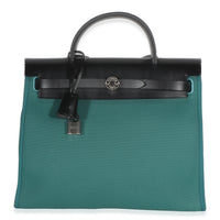 Hermès Noir Vache Hunter Malachite Toile Canvas Herbag Zip 31 Handbag id
