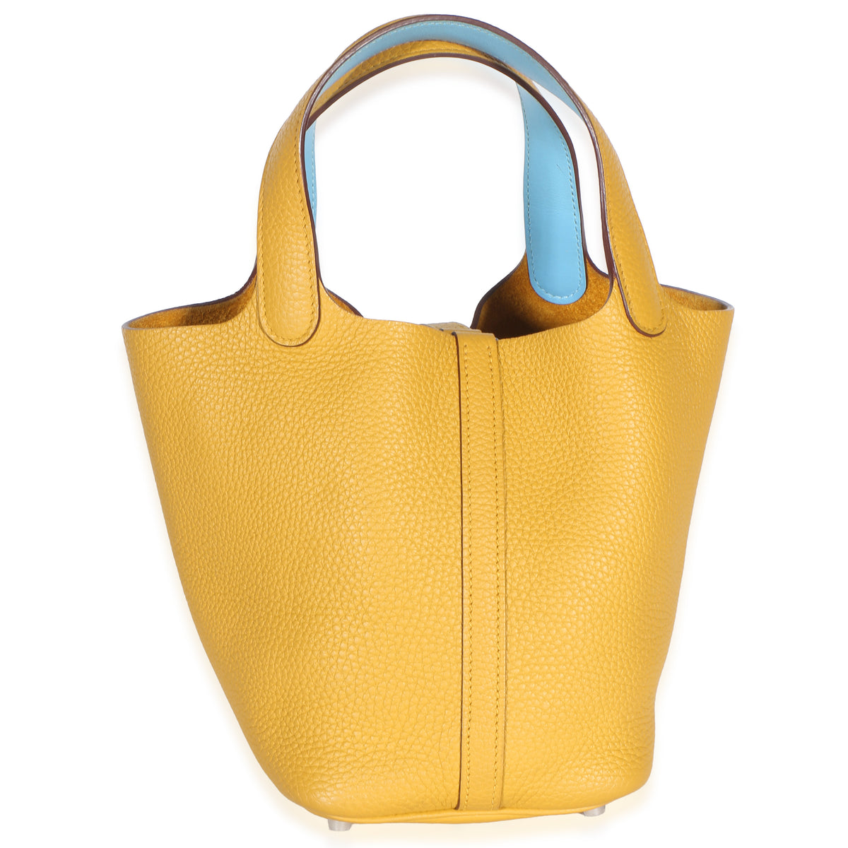 Hermès Jaune Ambre Celeste Clemence Eclat Picotin Lock 18 PM PHW Handbag 3