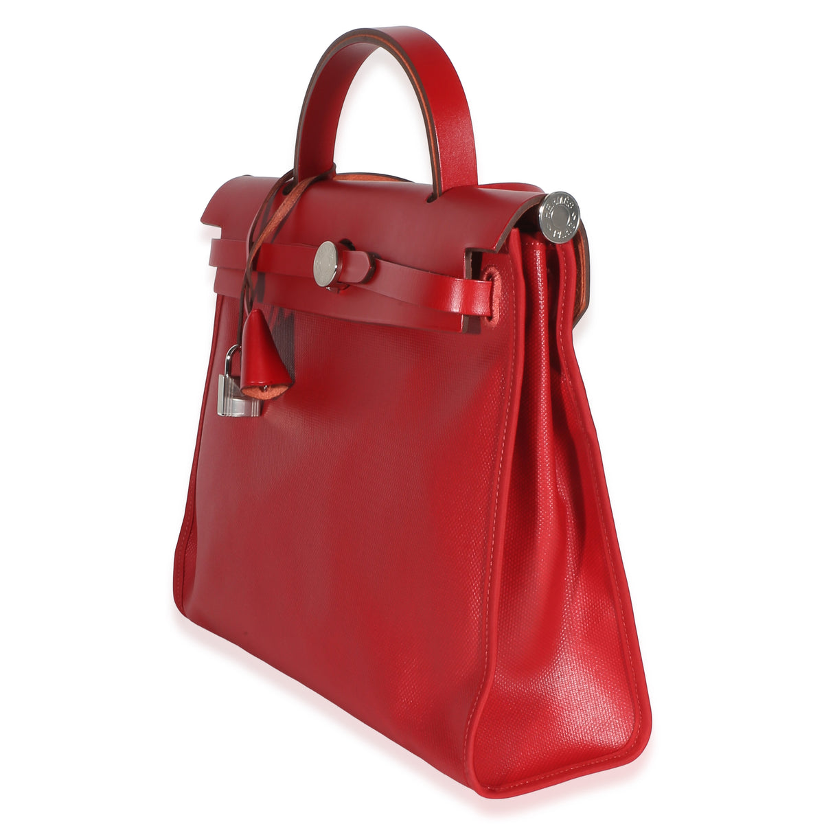Hermès Rouge Piment Vache Hunter Berline Canvas Toile Herbag Zip 31 Handbag 2