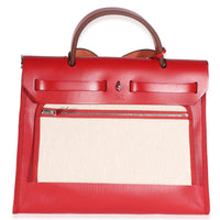 Hermès Rouge Piment Vache Hunter Berline Canvas Toile Herbag Zip 31 Handbag 5