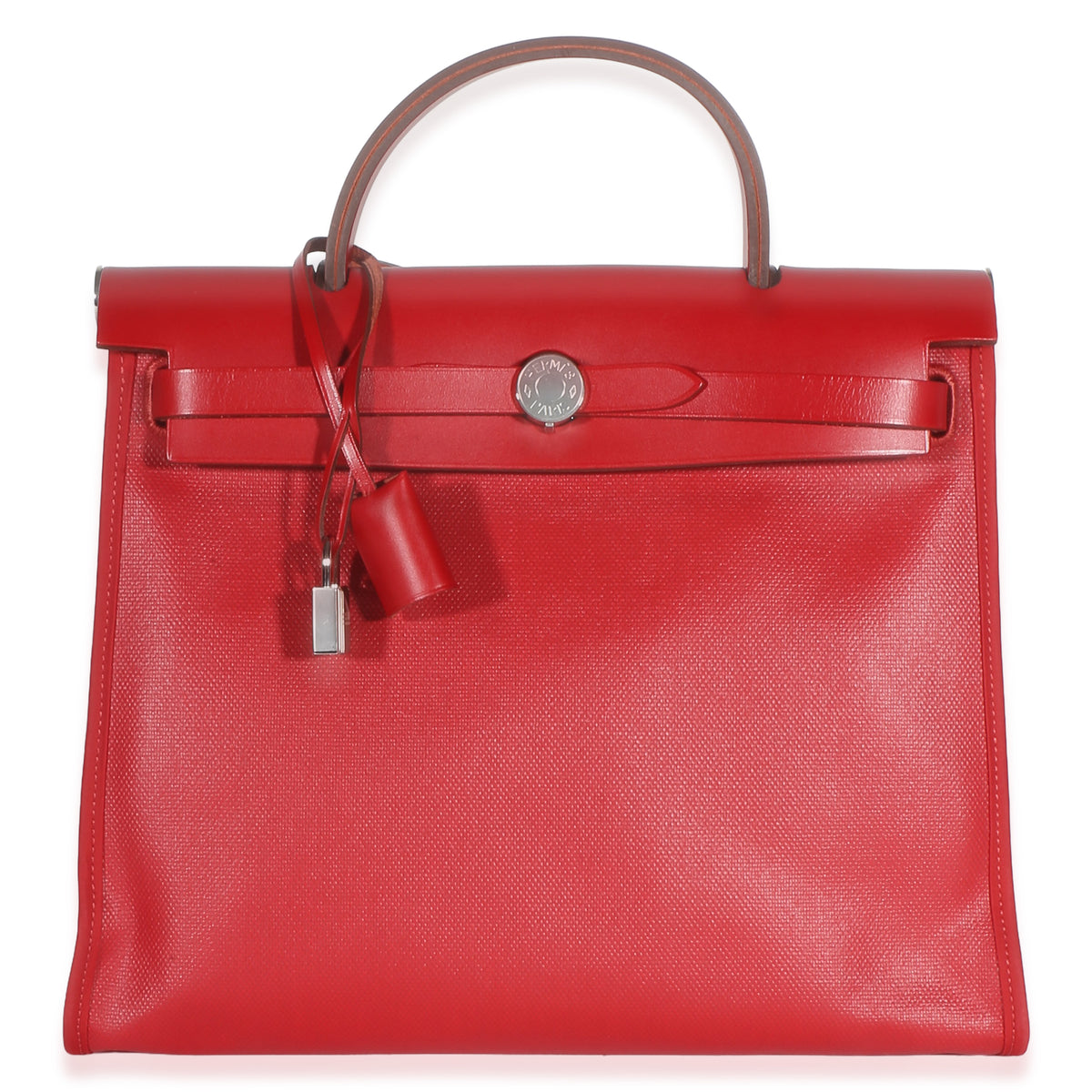 Hermès Rouge Piment Vache Hunter Berline Canvas Toile Herbag Zip 31 Handbag id