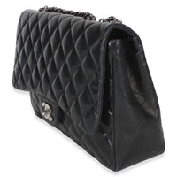Chanel Black Quilted Lambskin Jumbo Single Flap Bag Handbag 2