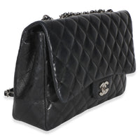 Chanel Black Quilted Lambskin Jumbo Single Flap Bag Handbag 3