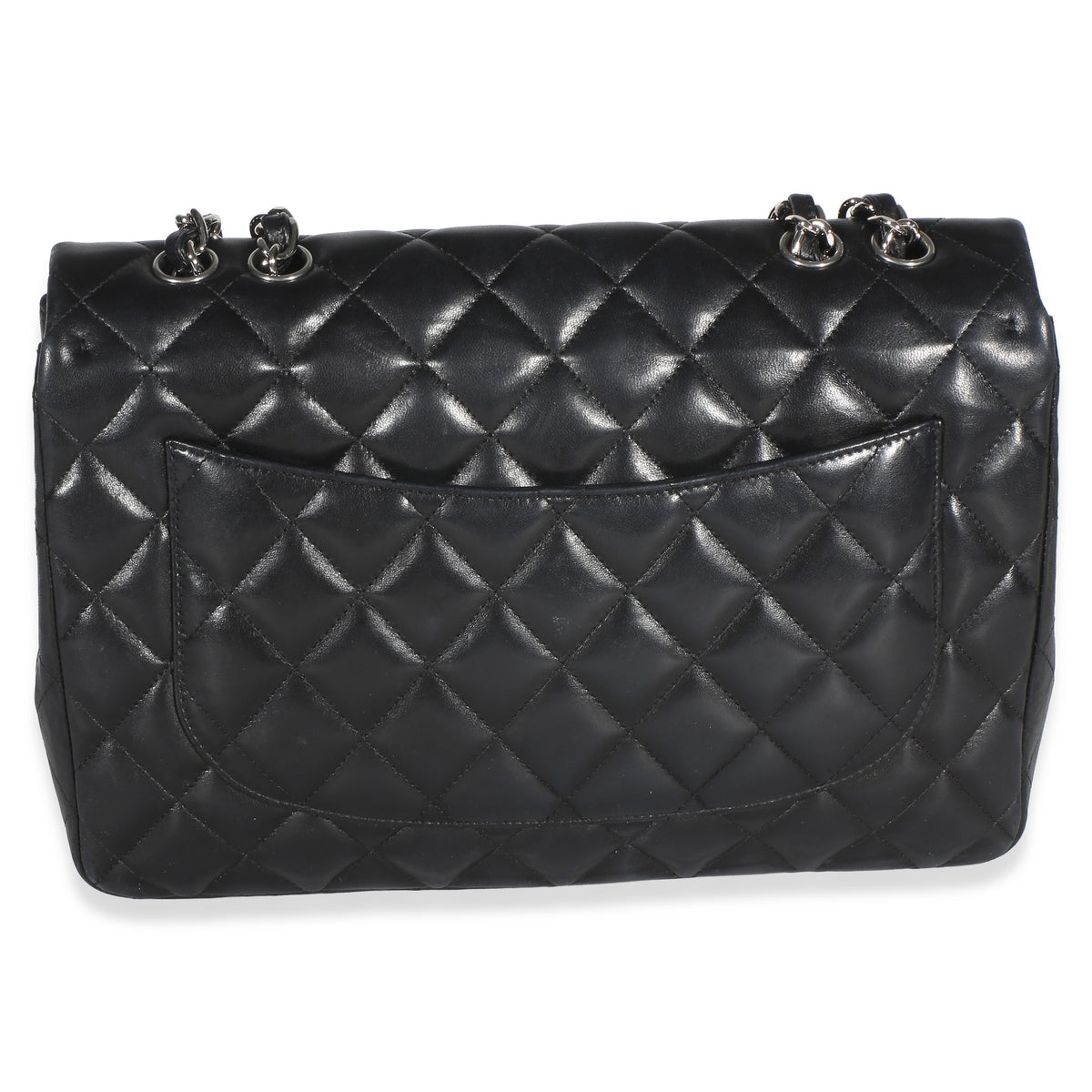 Chanel Black Quilted Lambskin Jumbo Single Flap Bag Handbag 4