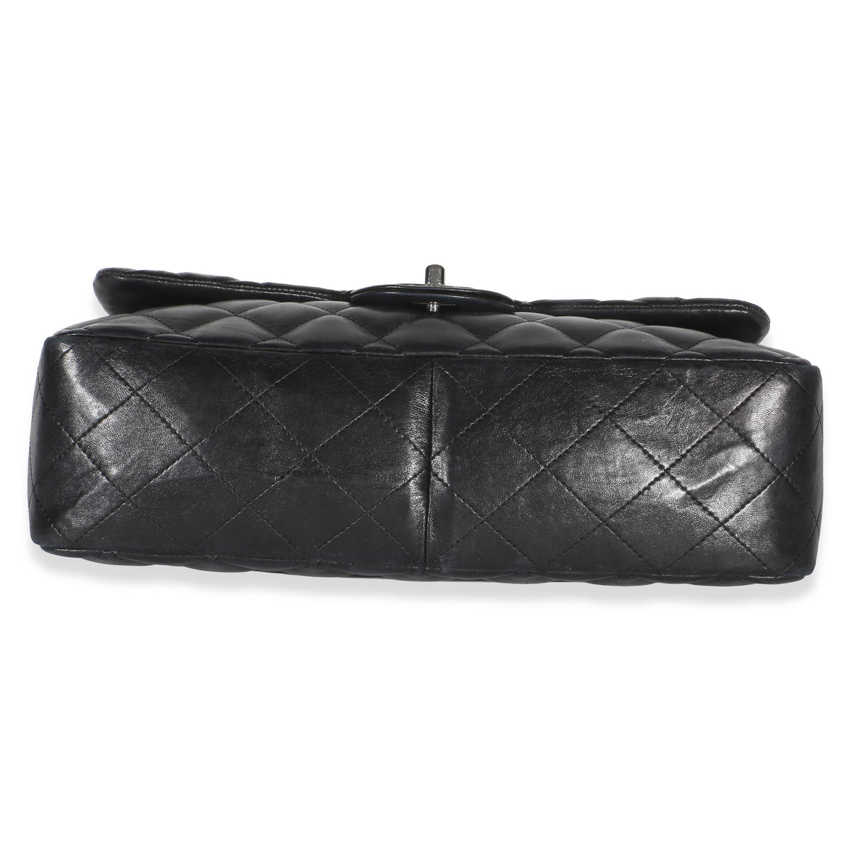 Chanel Black Quilted Lambskin Jumbo Single Flap Bag Handbag 5