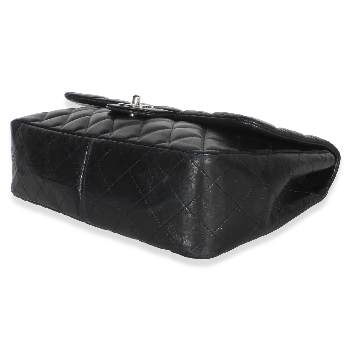 Chanel Black Quilted Lambskin Jumbo Single Flap Bag Handbag 6