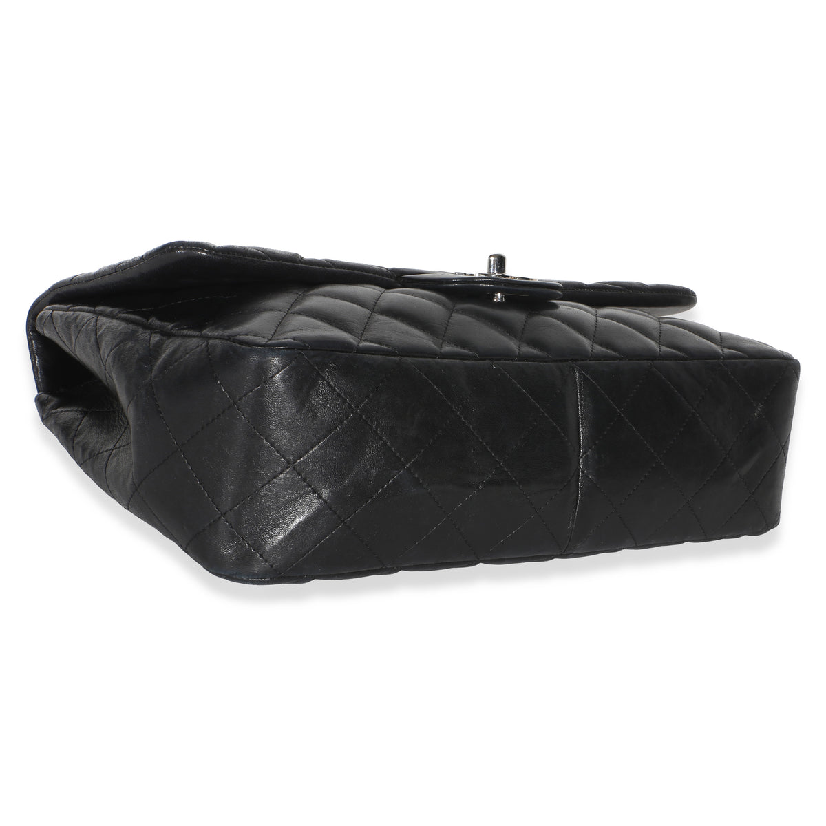 Chanel Black Quilted Lambskin Jumbo Single Flap Bag Handbag 7