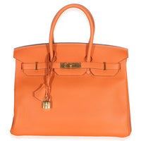 Hermès Orange Togo Birkin 35 GHW Handbag id