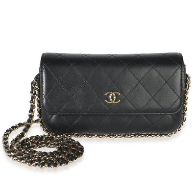 Chanel Black Quilted Calfskin CC Chain Around Phone Holder With Chain Handbag id