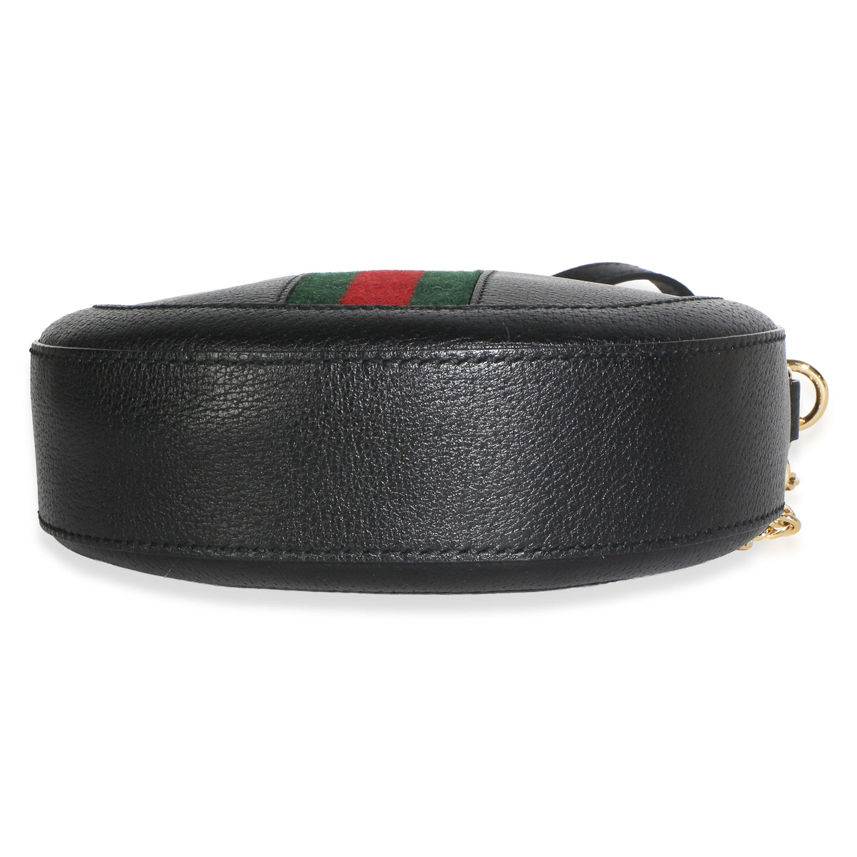 Gucci Black Textured Calfskin Web Mini Ophidia Round Bag Handbag 5