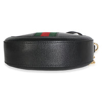 Gucci Black Textured Calfskin Web Mini Ophidia Round Bag Handbag 5