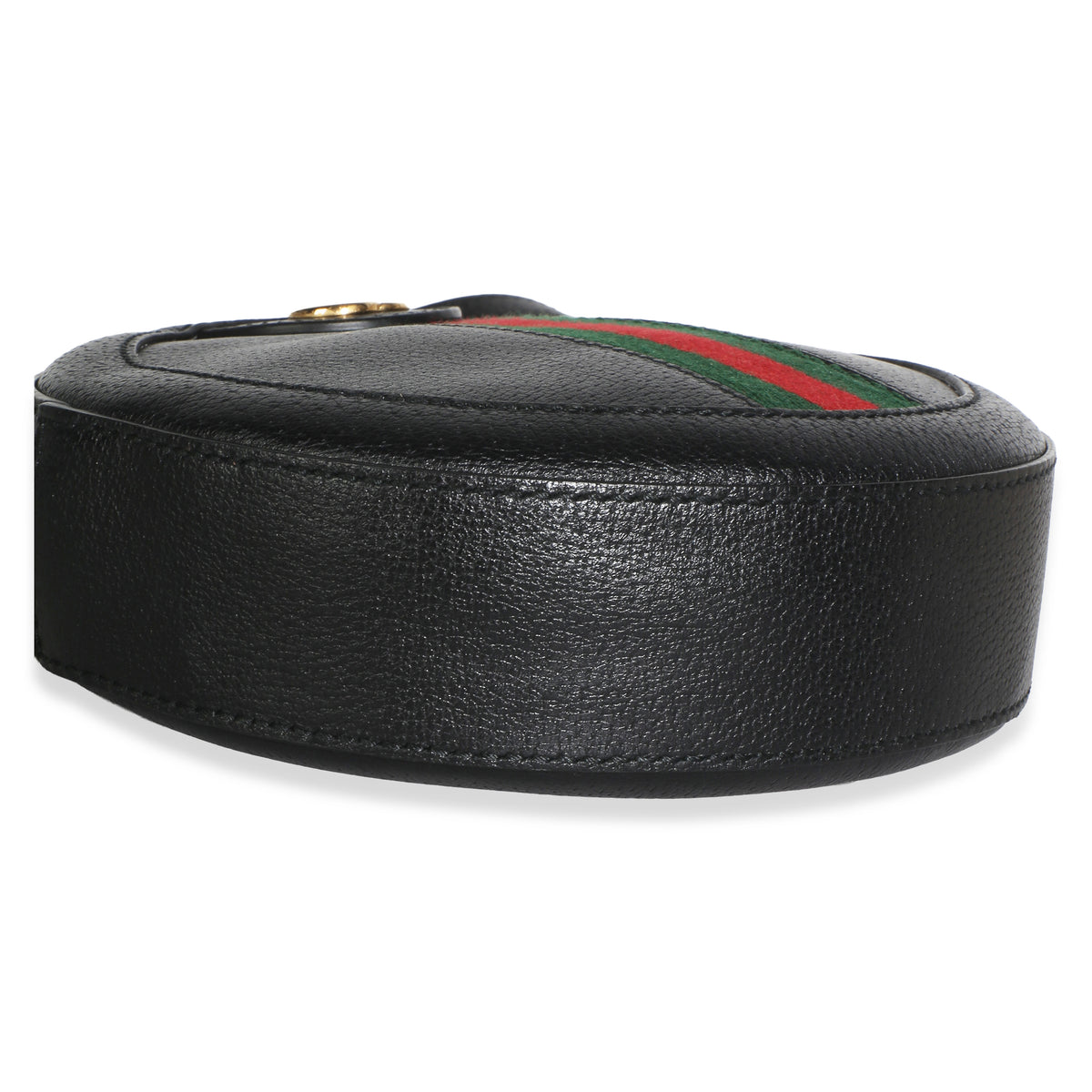 Gucci Black Textured Calfskin Web Mini Ophidia Round Bag Handbag 7