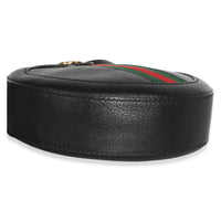 Gucci Black Textured Calfskin Web Mini Ophidia Round Bag Handbag 7