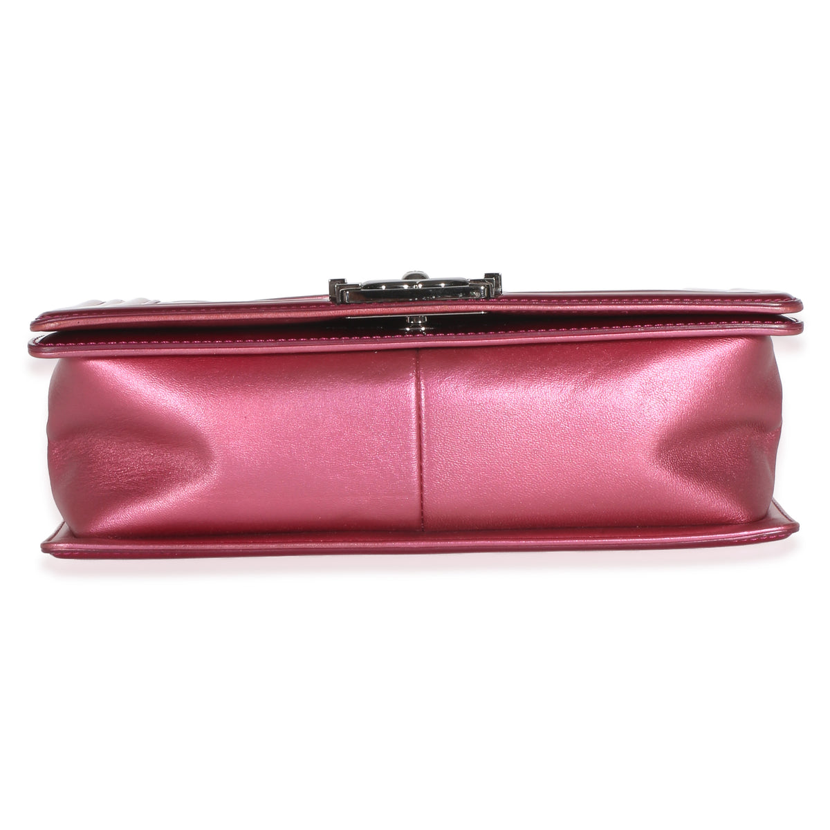 Chanel Pink Quilted Metallic Patent Old Medium Boy Bag Handbag 5