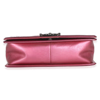 Chanel Pink Quilted Metallic Patent Old Medium Boy Bag Handbag 5