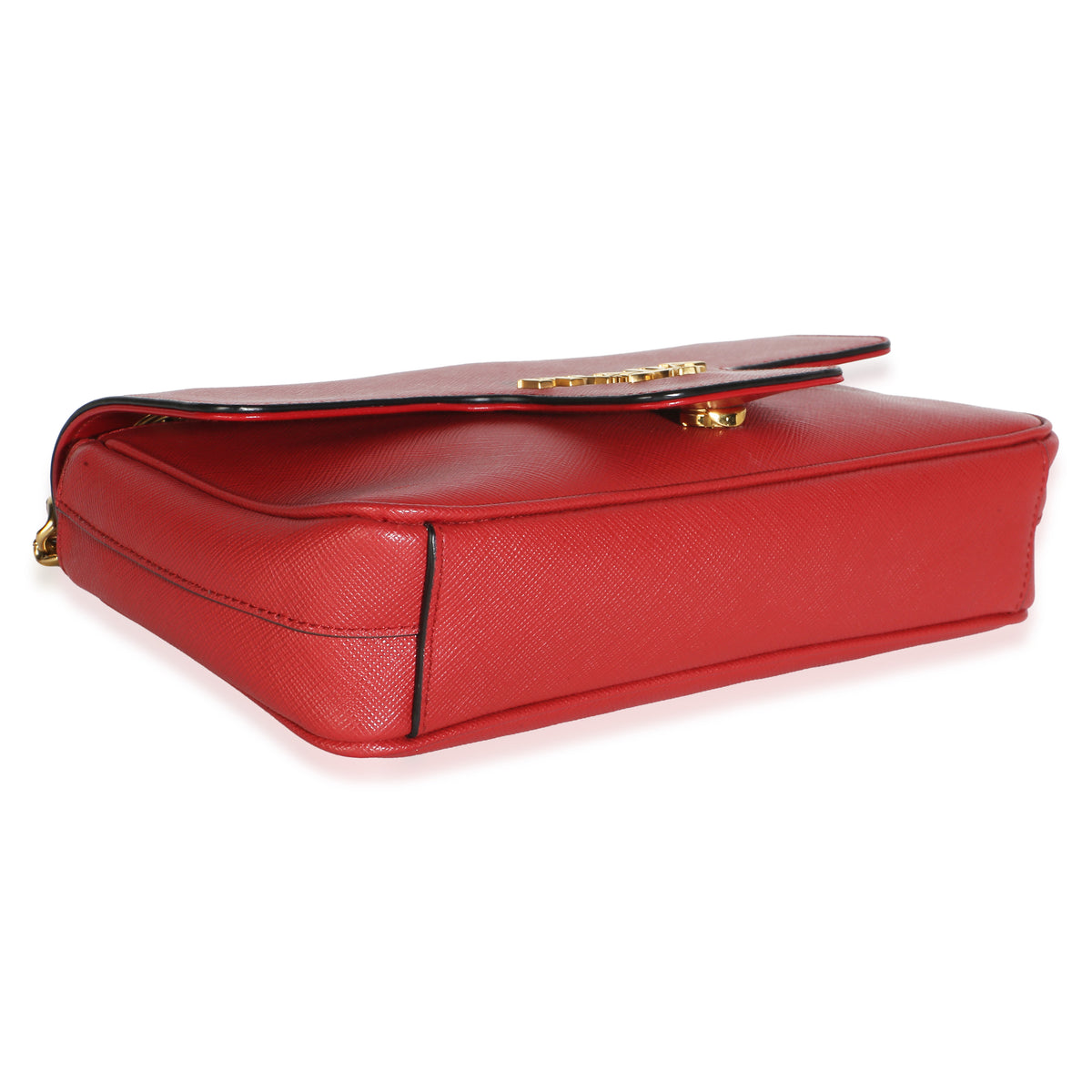 Prada Red Saffiano Pattina Shoulder Flap Bag Handbag 5