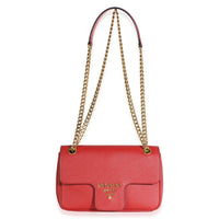 Prada Red Saffiano Pattina Shoulder Flap Bag Handbag 8