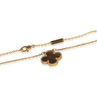 Van Cleef & Arpels Yellow Gold Tiger's Eye Vintage Alhambra Pendant 2
