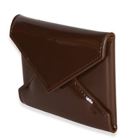 Saint Laurent Brown Patent Envelope Flap Card Case Wallet 2