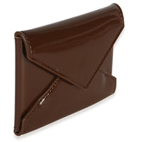 Saint Laurent Brown Patent Envelope Flap Card Case Wallet 3