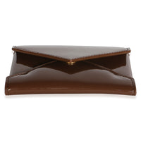 Saint Laurent Brown Patent Envelope Flap Card Case Wallet 5