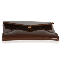Saint Laurent Brown Patent Envelope Flap Card Case Wallet 5