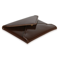 Saint Laurent Brown Patent Envelope Flap Card Case Wallet 7